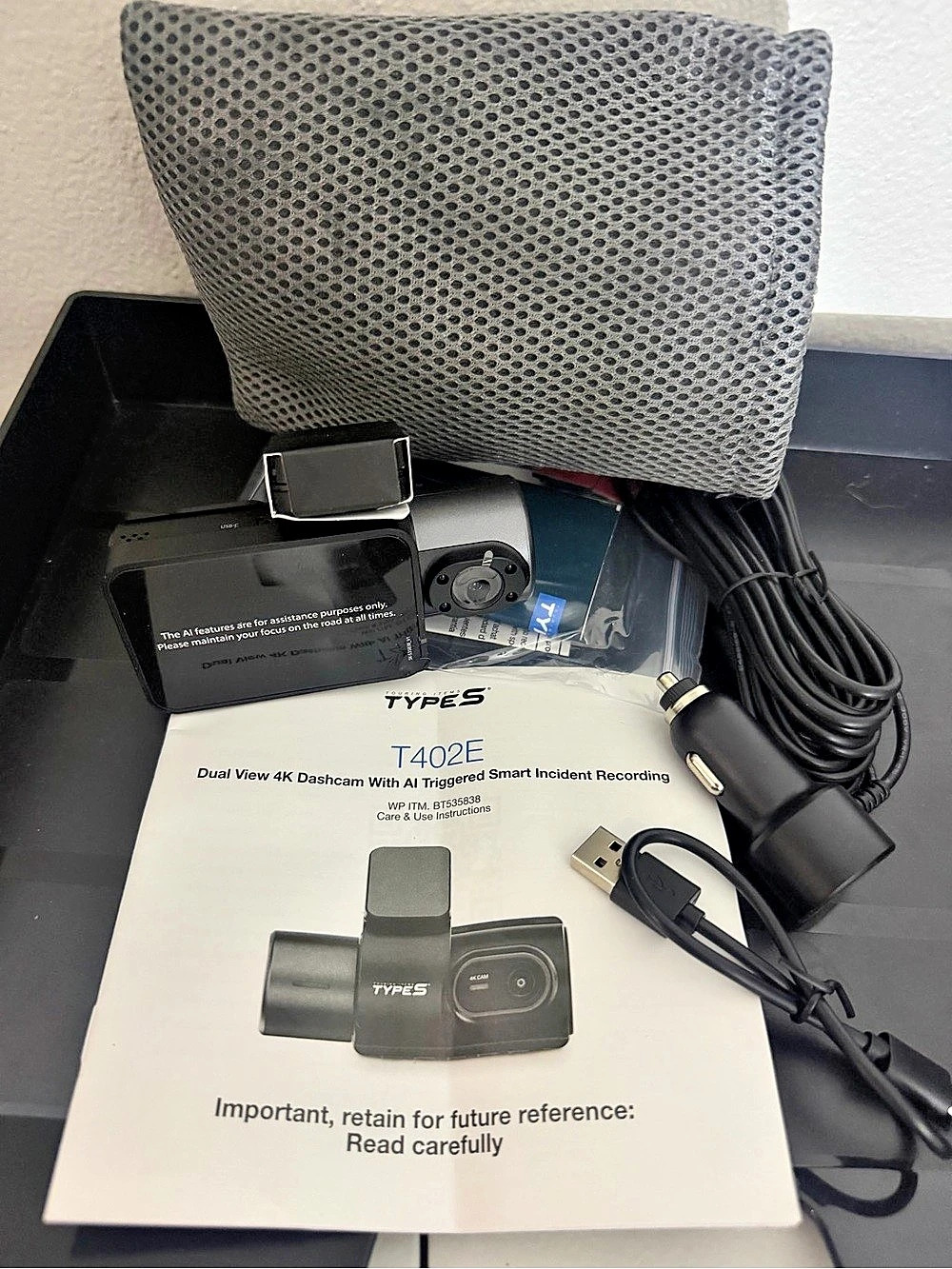 Type S T402 Dual View 4K Dashcam with AI Powered Driver Assistance Dual View 4K